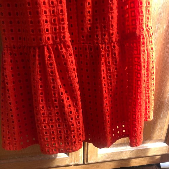 Long flowy Orange/Red Dress - Picture 3 of 4